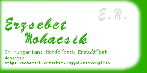 erzsebet mohacsik business card